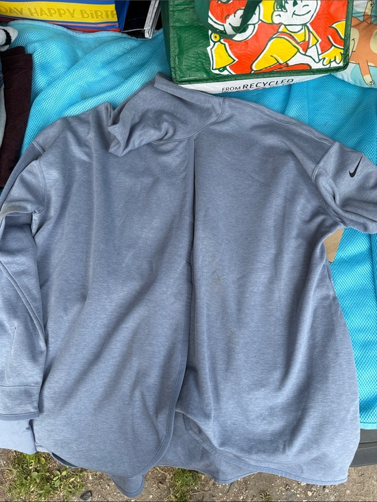 Nike Jackets & Blazers - Nike Maternity Light Gray Performance Pullover with Swoosh